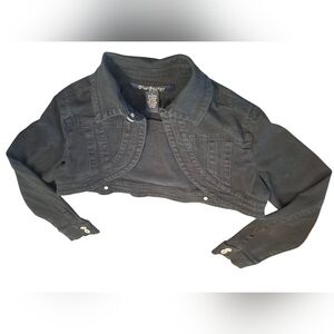 Blue Pointe Y2K Women's Black Denim Crop Top Jean